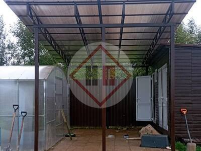 прямой навес из поликарбоната