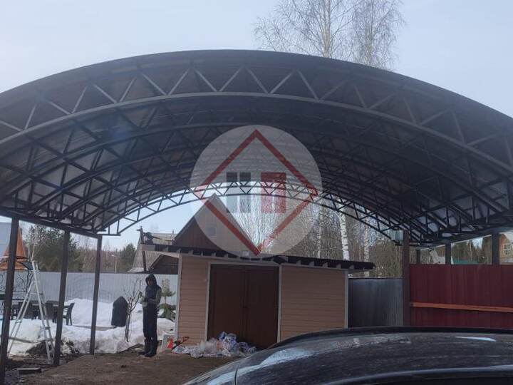 большой арочный навес для автотранспорта