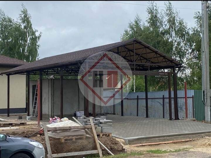 навес из ондулина для дачи