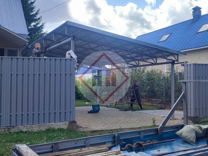 навес односкатный прямой