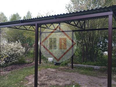 односкатный навес с усиленными столбами